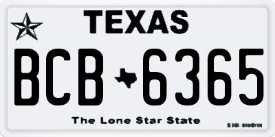 TX license plate BCB6365