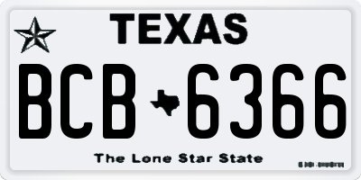 TX license plate BCB6366