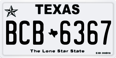TX license plate BCB6367