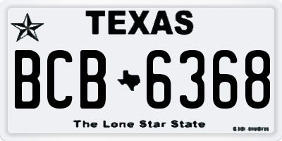 TX license plate BCB6368
