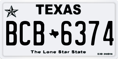 TX license plate BCB6374