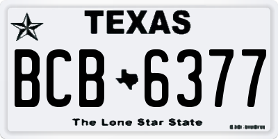 TX license plate BCB6377