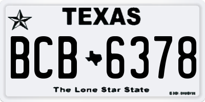 TX license plate BCB6378