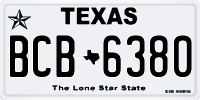 TX license plate BCB6380