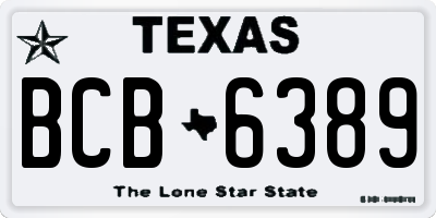 TX license plate BCB6389