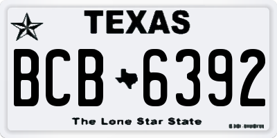 TX license plate BCB6392
