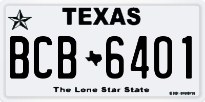 TX license plate BCB6401