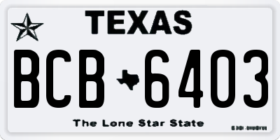 TX license plate BCB6403