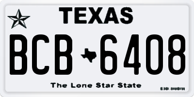 TX license plate BCB6408