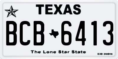TX license plate BCB6413