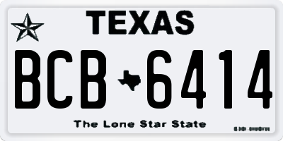TX license plate BCB6414