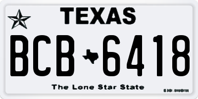 TX license plate BCB6418