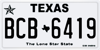 TX license plate BCB6419