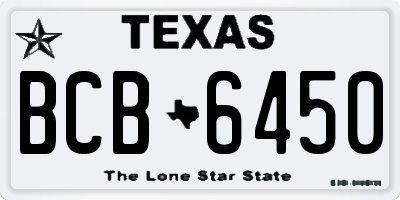 TX license plate BCB6450