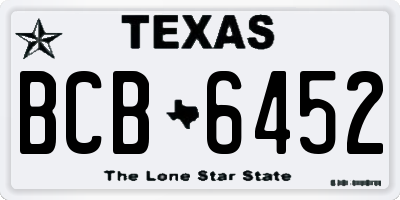 TX license plate BCB6452