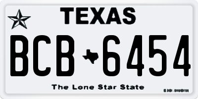 TX license plate BCB6454