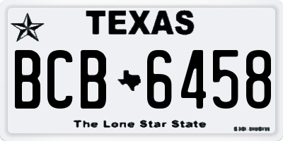 TX license plate BCB6458