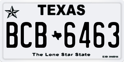 TX license plate BCB6463