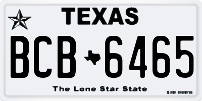 TX license plate BCB6465