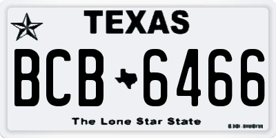 TX license plate BCB6466