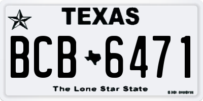 TX license plate BCB6471