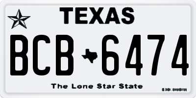 TX license plate BCB6474