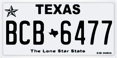 TX license plate BCB6477