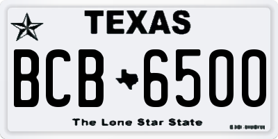 TX license plate BCB6500