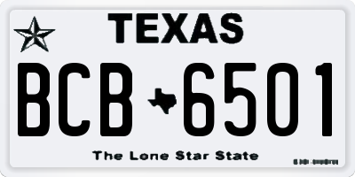 TX license plate BCB6501