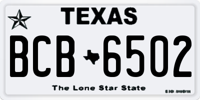 TX license plate BCB6502