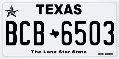 TX license plate BCB6503