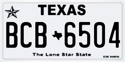 TX license plate BCB6504