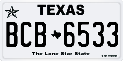 TX license plate BCB6533