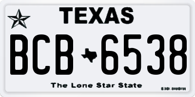 TX license plate BCB6538