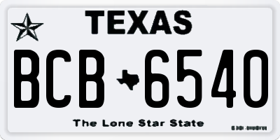 TX license plate BCB6540