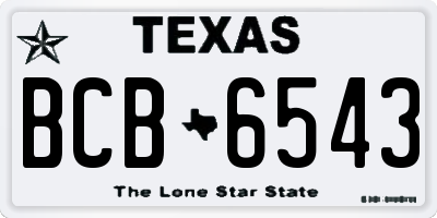 TX license plate BCB6543