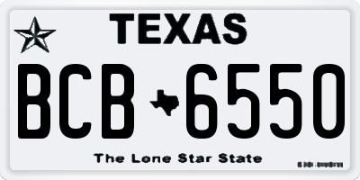 TX license plate BCB6550