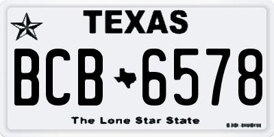 TX license plate BCB6578