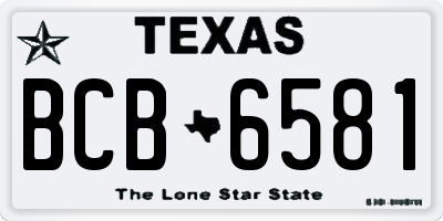 TX license plate BCB6581