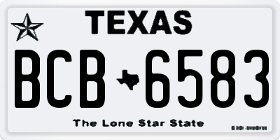 TX license plate BCB6583