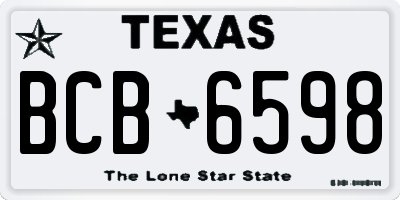 TX license plate BCB6598