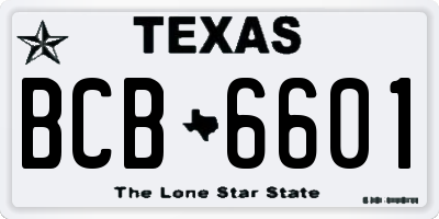TX license plate BCB6601