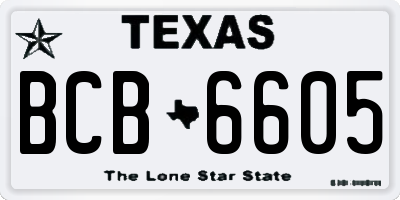 TX license plate BCB6605