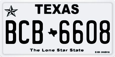 TX license plate BCB6608