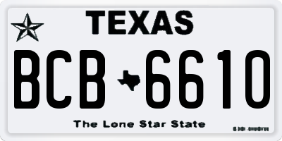 TX license plate BCB6610