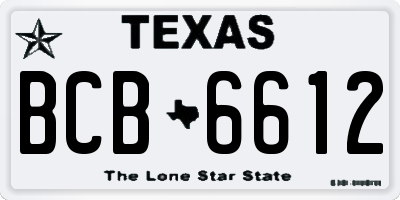 TX license plate BCB6612