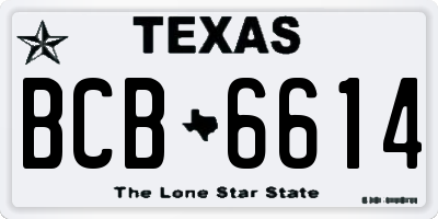 TX license plate BCB6614