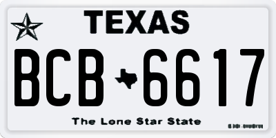 TX license plate BCB6617