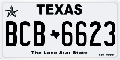 TX license plate BCB6623