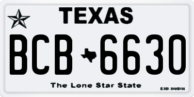 TX license plate BCB6630